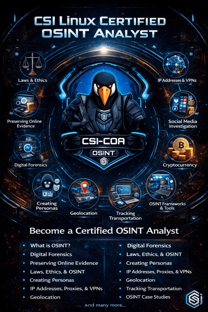 CSI Linux Certification + Self-Paced Course – The CSI Linux Pro Shop