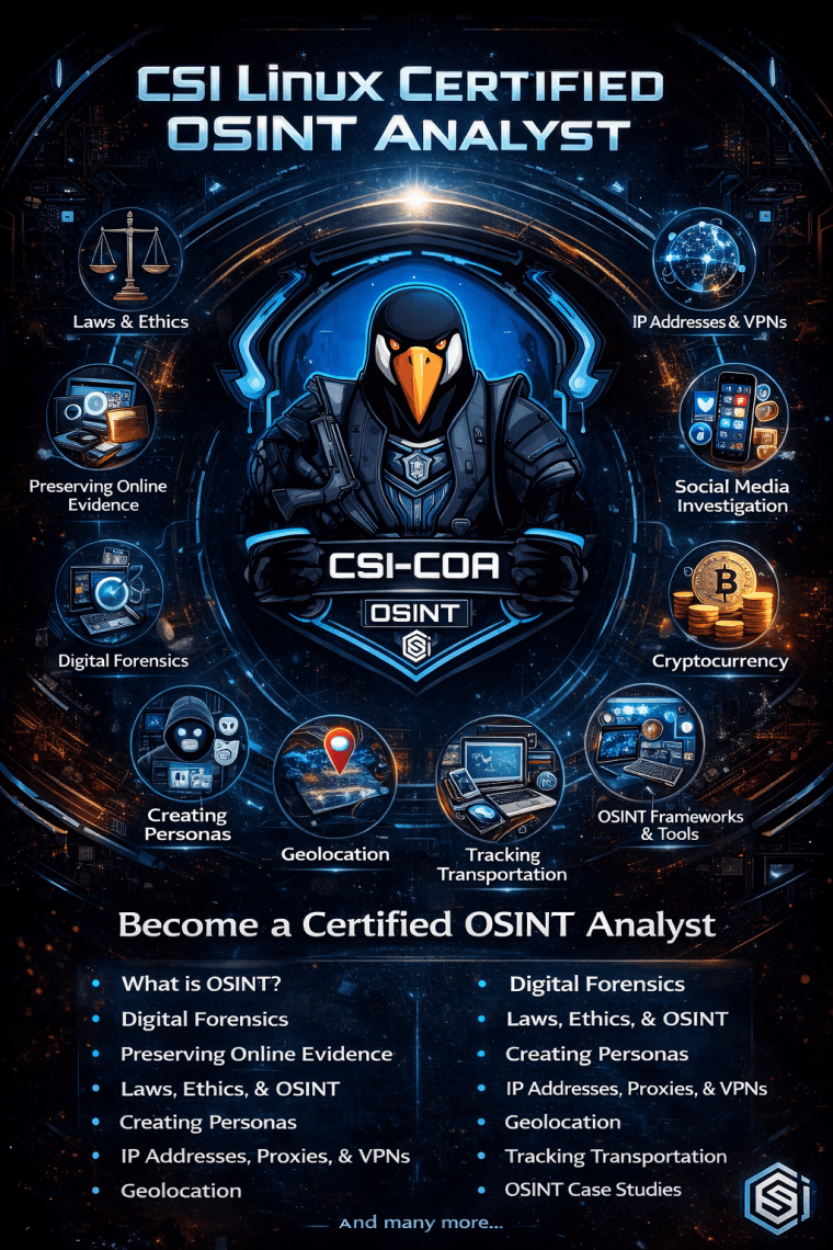 Csi Linux Login CSI Linux Certified OSINT Analyst – The CSI Linux Pro Shop