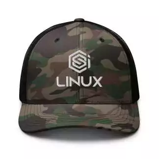 CSI Linux - White Logo - Camouflage trucker hat